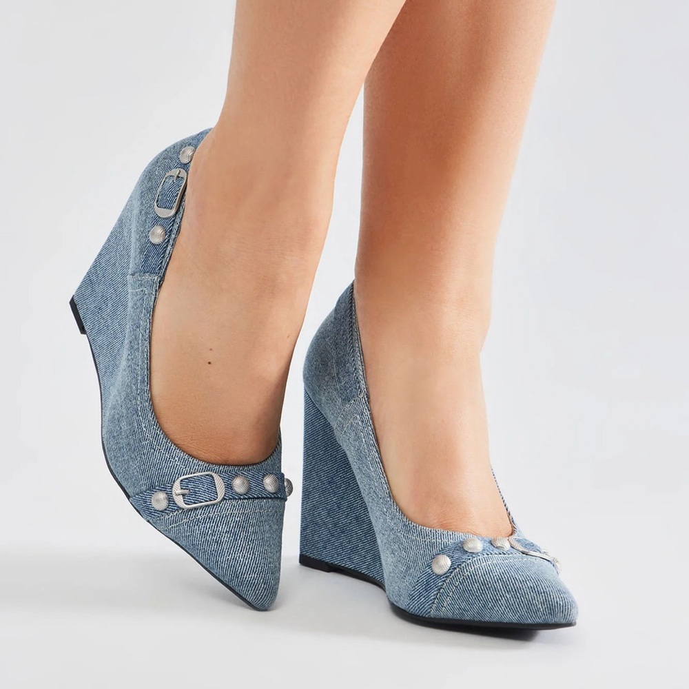 Denim Wedge Heel